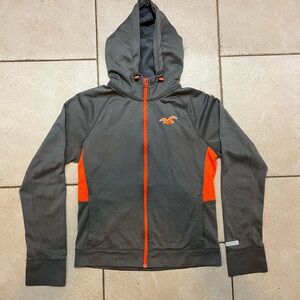 Hollister Hooded Jacket in Gray and Orange